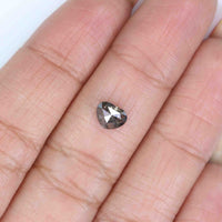 Natural Loose Heart Salt And Pepper Diamond Black Grey Color 0.74 CT 5.90 MM Heart Shape Rose Cut Diamond KDK1487