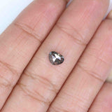 Natural Loose Heart Salt And Pepper Diamond Black Grey Color 0.74 CT 5.90 MM Heart Shape Rose Cut Diamond KDK1487