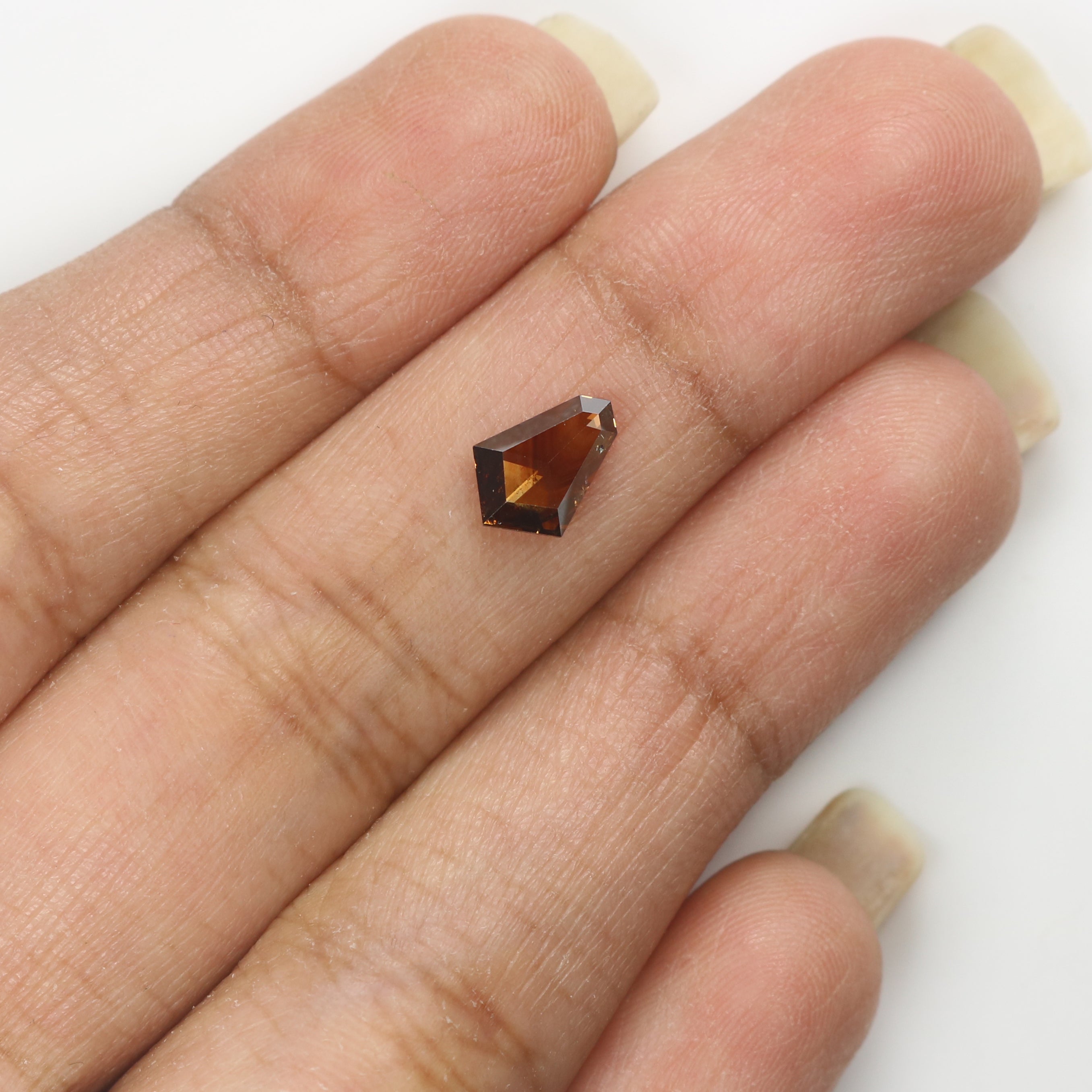 0.95 CT Natural Loose Shield Shape Diamond Brown Color Shield Cut Diamond 8.55 MM Natural Loose Brown Diamond Shield Rose Cut Diamond QL1828