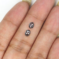 Natural Loose Oval Salt And Pepper Diamond Black Grey Color 0.60 CT 4.76 MM Oval Shape Rose Cut Diamond L2558