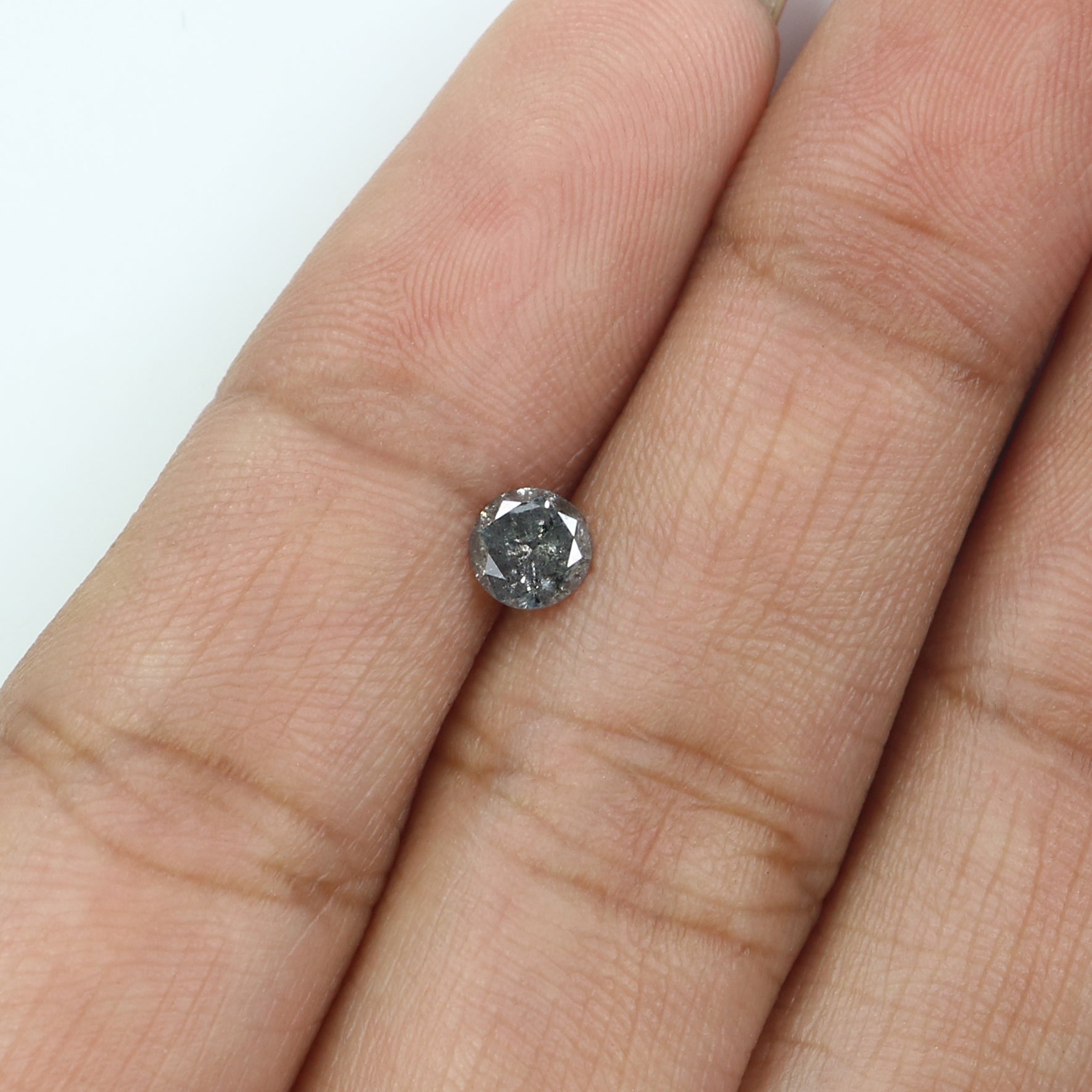 0.37 CT Natural Loose Round Shape Diamond Salt And Pepper Round Diamond 4.45 MM Natural Black Gray Color Round Brilliant Cut Diamond LQ2774
