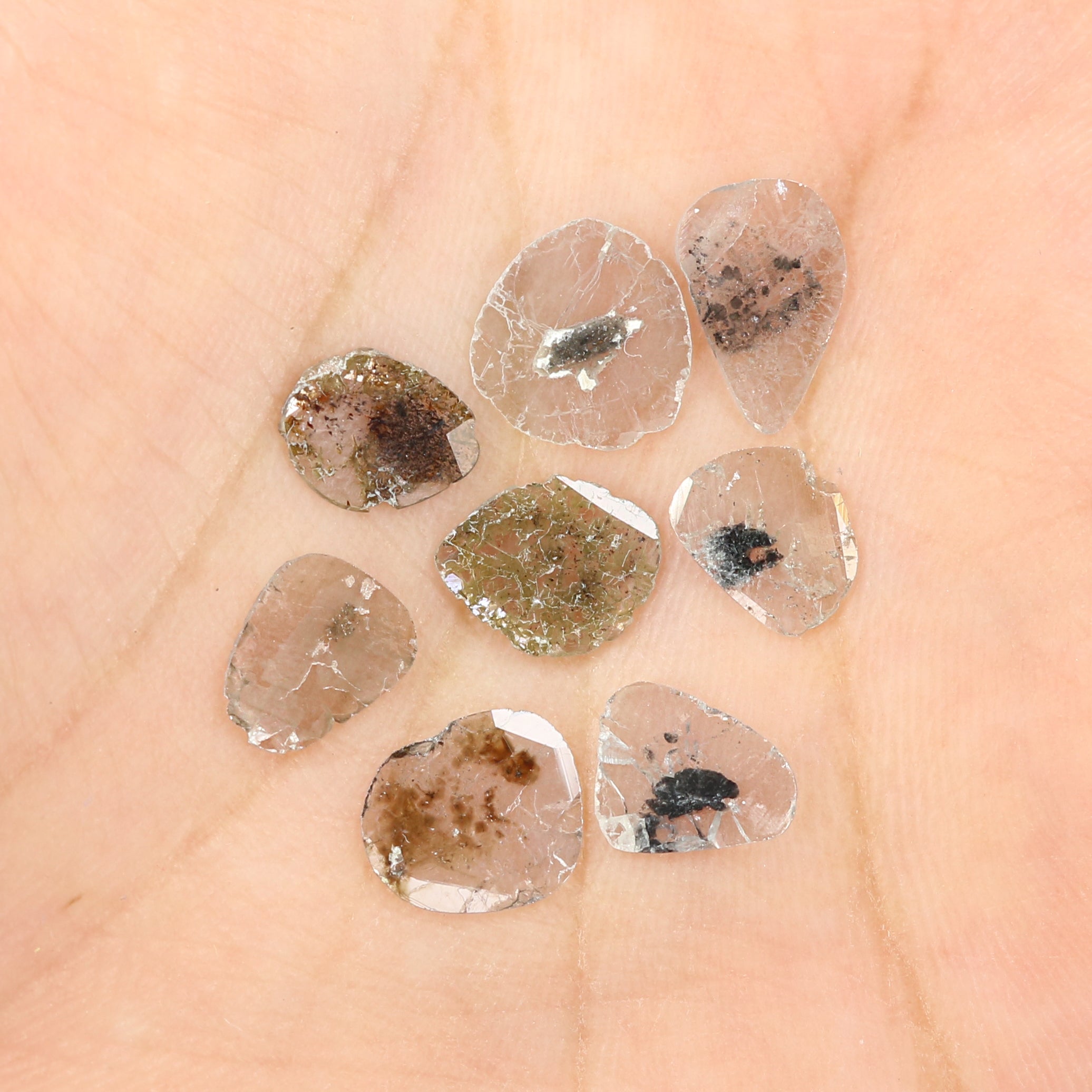 2.26 Ct Natural Loose Slice Shape Diamond Salt And Pepper Slice Cut Diamond 7.20 MM Natural Black Grey Diamond Irregular Cut Diamond LQ1715
