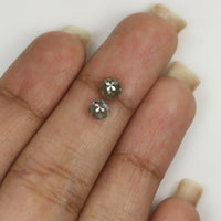 Natural Loose Rose Cut Salt And Pepper Diamond Grey Color 1.14 CT 4.70 MM Round Rose Cut Shape Diamond L6334