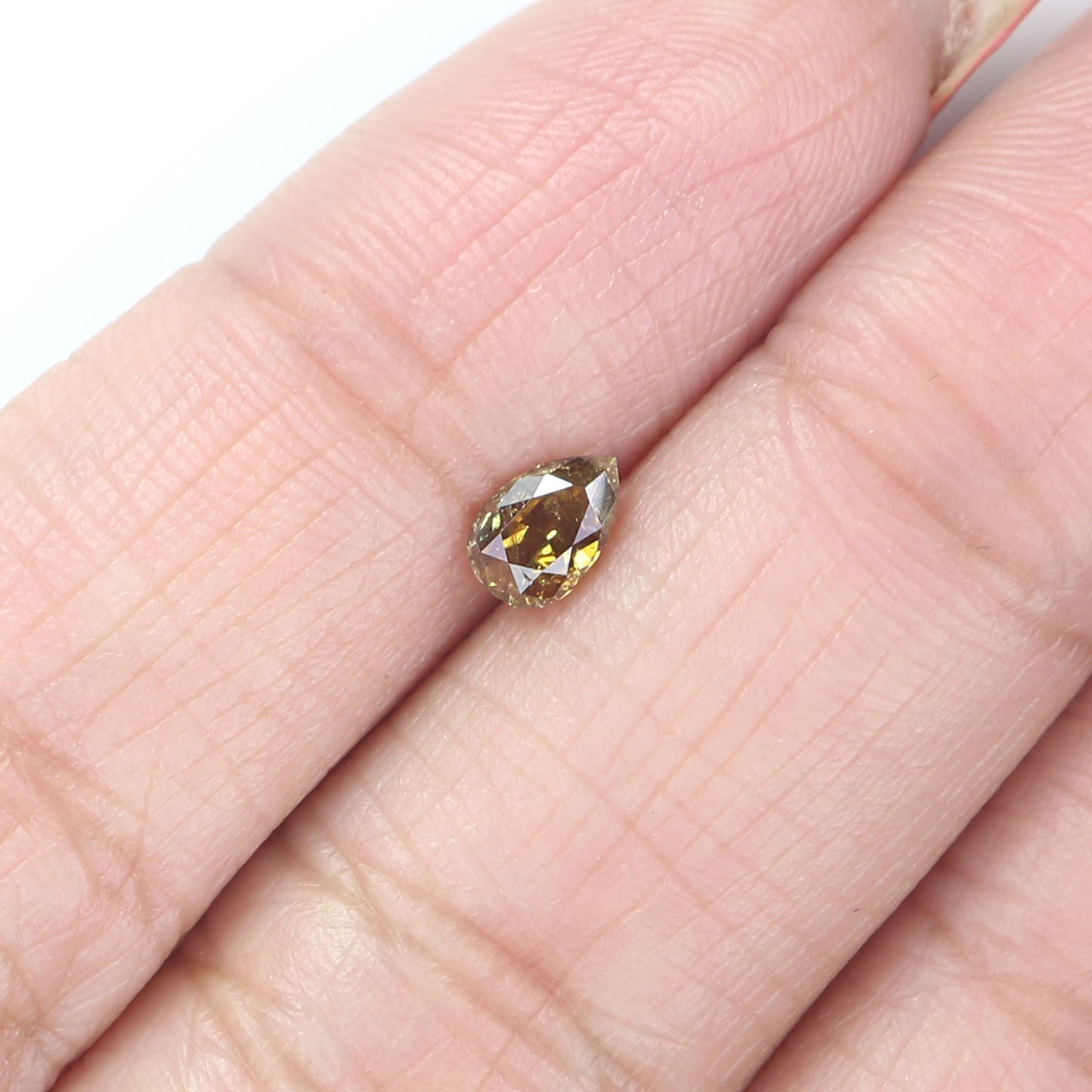 0.39 CT Natural Loose Pear Shape Diamond Brown Color Pear Cut Diamond 5.40 MM Natural Loose Diamond Pear Rose Cut Shape Diamond LQ6095