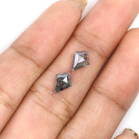 Natural Loose Kite Salt And Pepper Diamond Black Grey Color 1.37 CT 7.95 MM Kite Shape Rose Cut Diamond L2145