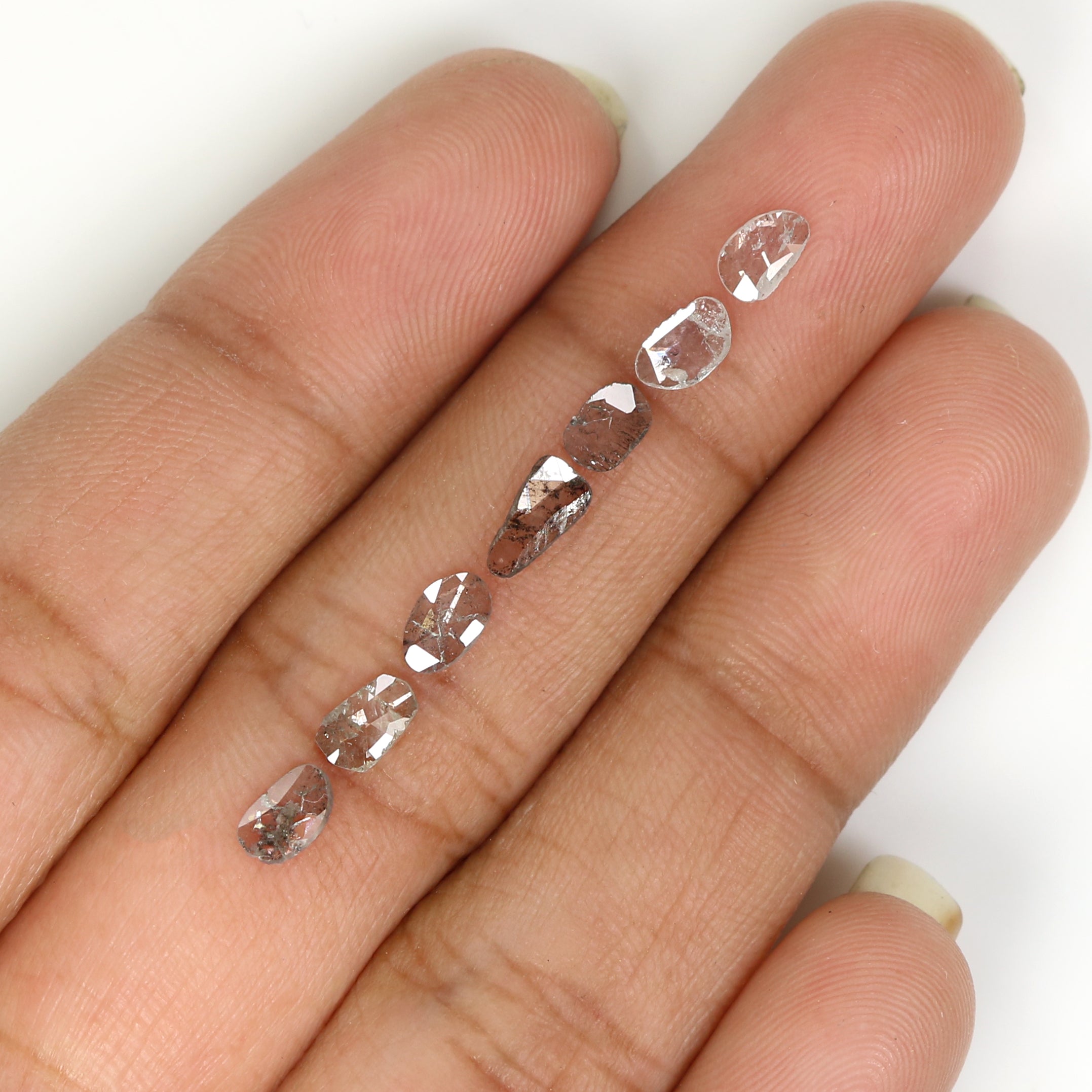 0.93 Ct Natural Loose Slice Shape Diamond Salt And Pepper Slice Cut Diamond 4.75 MM Natural Black Grey Diamond Irregular Cut Diamond LQ1500