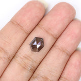 Natural Loose Hexagon Diamond Brown Black Color 2.69 CT 10.20 MM Hexagon Shape Rose Cut Diamond L6623