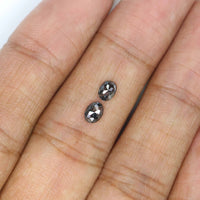 Natural Loose Oval Diamond, Salt And Pepper Oval Diamond, Natural Loose Diamond, Oval Rose Cut Diamond, 0.48 CT Oval Shape Diamond L2764