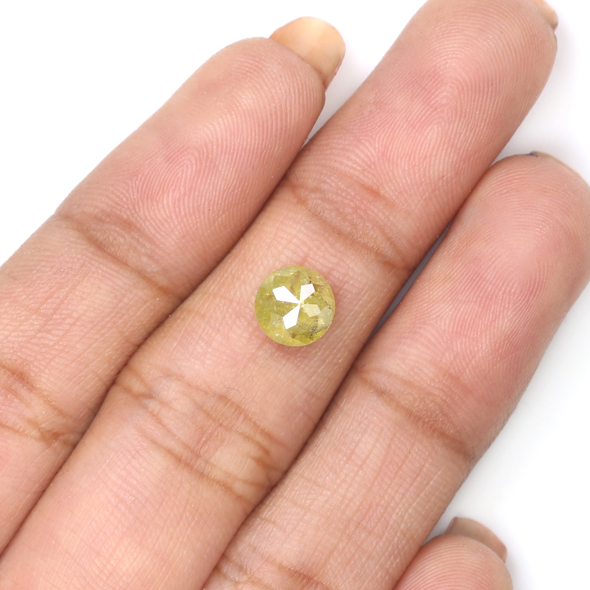 Natural Loose Rose Cut Yellow Color Diamond 1.07 CT 6.40 MM Round Rose Cut Shape Diamond KDK2496