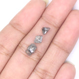 Natural Loose Rough Salt And Pepper Black Grey Color Diamond 2.46 CT 5.66 MM Rough Facet Shape Diamond KDL1957