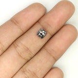 Natural Loose Cushion Salt And Pepper Diamond Black Grey Color 1.08 CT 5.80 MM Cushion Shape Rose Cut Diamond L1291