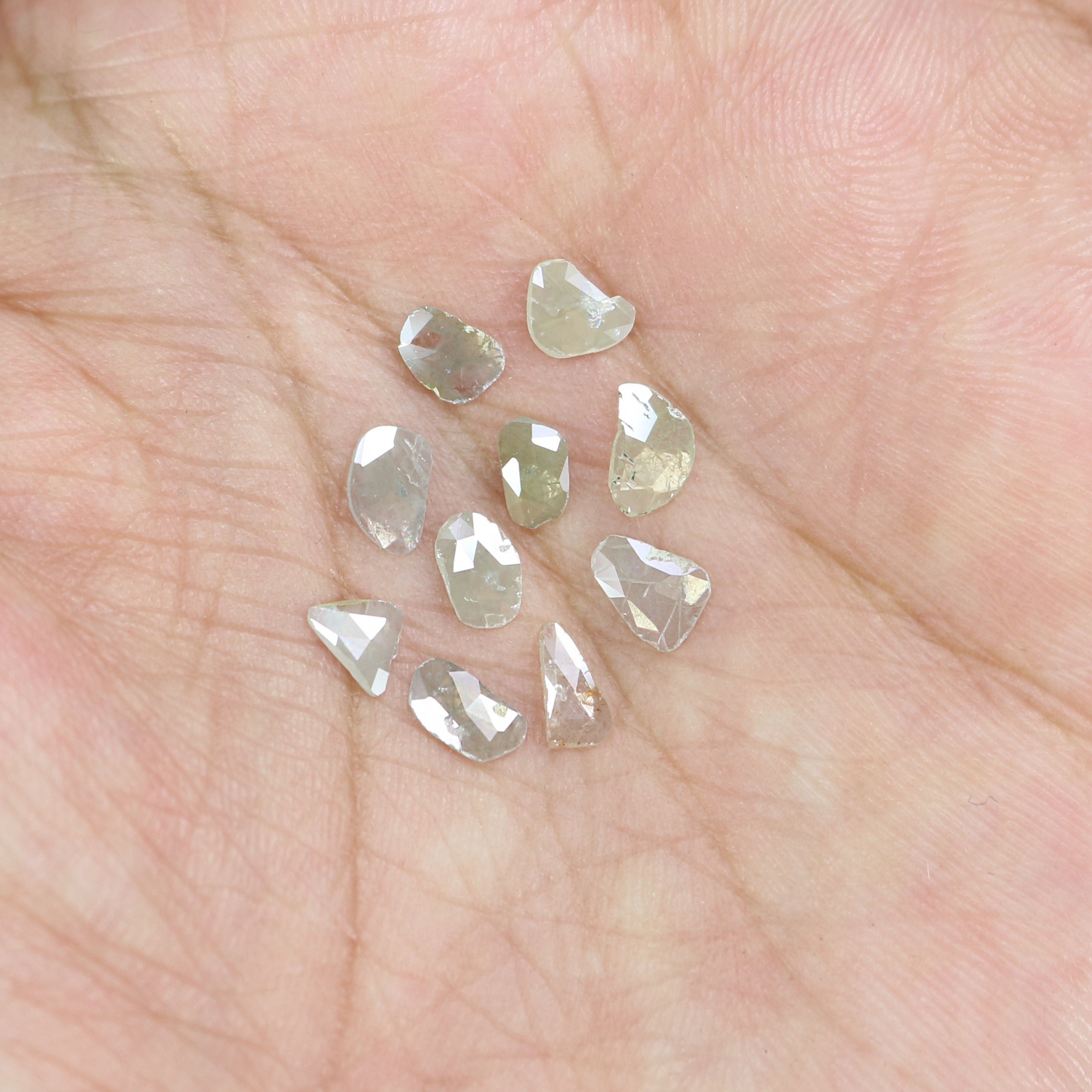 1.45 CT Natural Loose Slice Shape Diamond Grey Color Slice Rose Cut Diamond 4.90 MM Natural Grey Color Slice Irregular Cut Diamond KQ2601