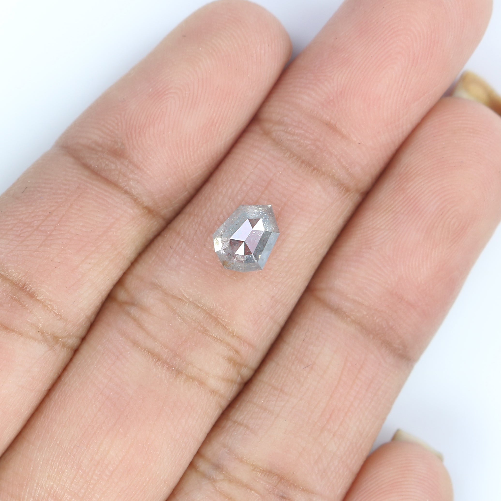 1.12 Ct Natural Loose Shield Shape Diamond Salt And Pepper Shield Shape Diamond 7.10 MM Natural Gray Color Shield Rose Cut Diamond QL2570