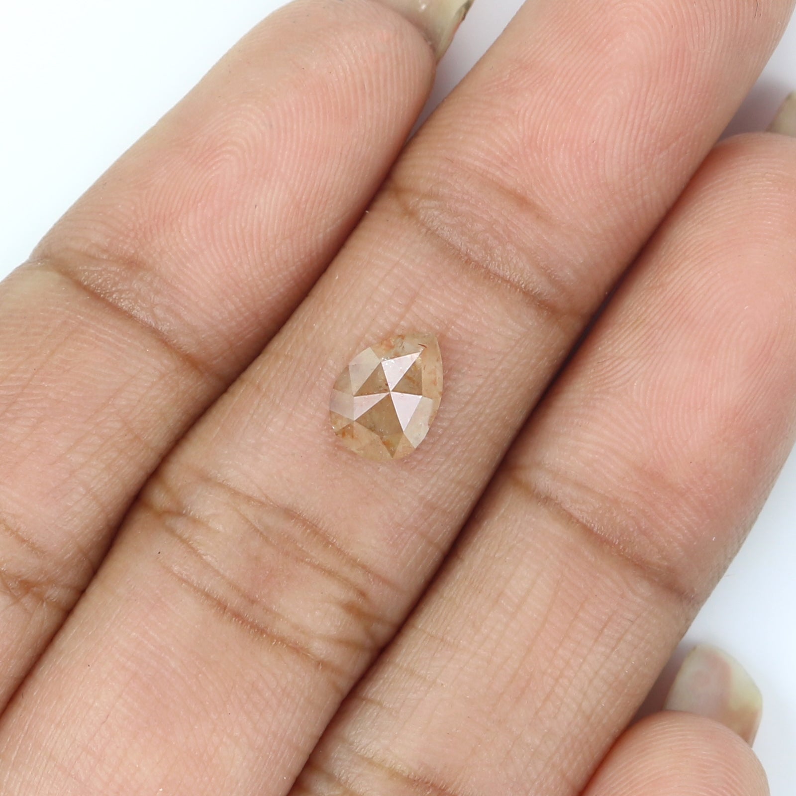 0.92 CT Natural Loose Pear Shape Diamond Brown Grey Color Pear Cut Diamond 7.40 MM Natural Loose Diamond Pear Shape Rose Cut Diamond KQ1857