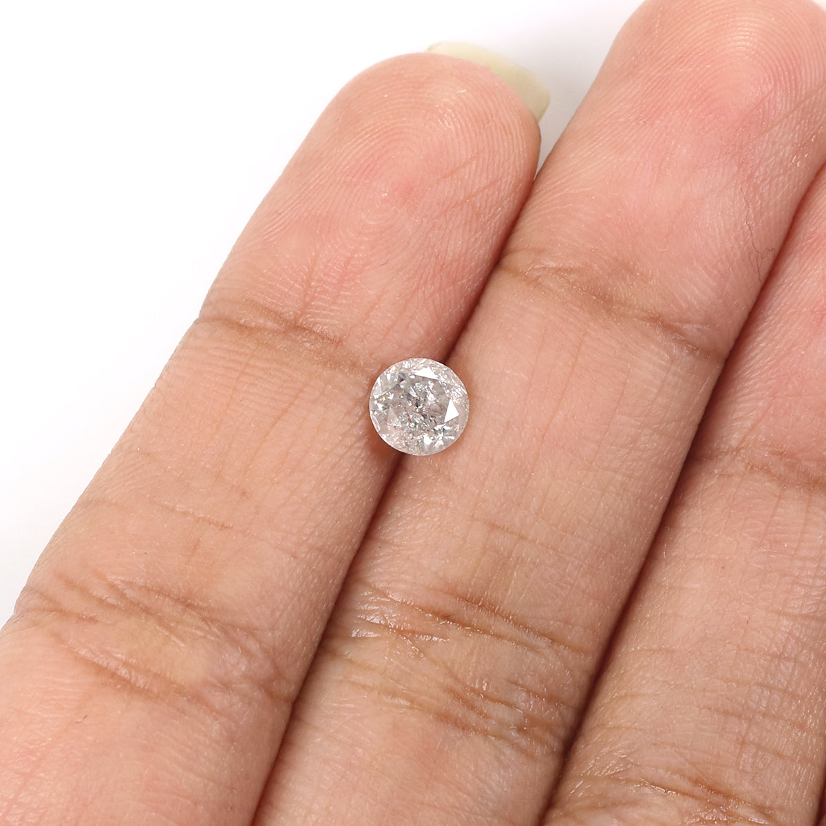 0.79 CT Natural Loose Round Shape Diamond Salt And Pepper Round Cut Diamond 5.60 MM Natural Black Grey Round Brilliant Cut Diamond LQ478