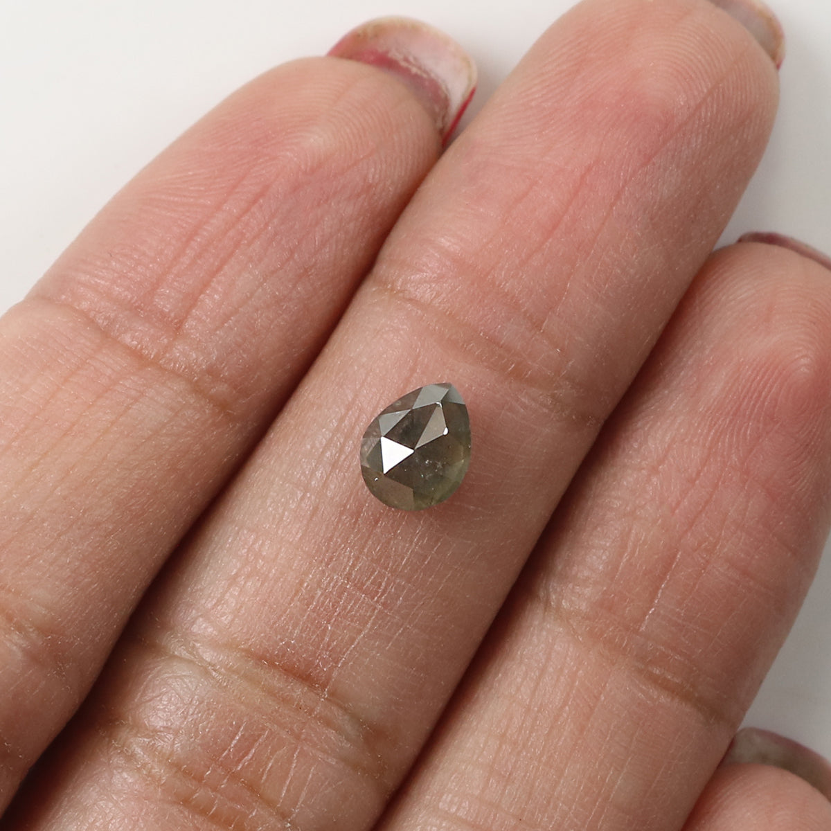 1.00 CT Natural Loose Pear Shape Diamond Grey Color Pear Cut Diamond 6.70 MM Natural Loose Grey Color Diamond Pear Rose Cut Diamond LQ7569