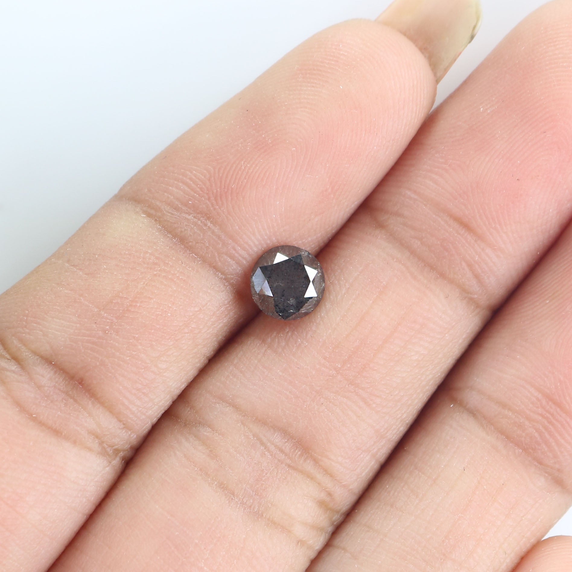 0.81 CT Natural Loose Round Shape Diamond Salt And Pepper Round Cut Diamond 5.40 MM Natural Black Color Round Brilliant Cut Diamond LQ9412