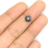 Natural Loose Round Rose Cut Salt And Pepper Diamond Black Grey Color 1.23 CT 6.80 MM Rose Cut Shape Diamond L1167