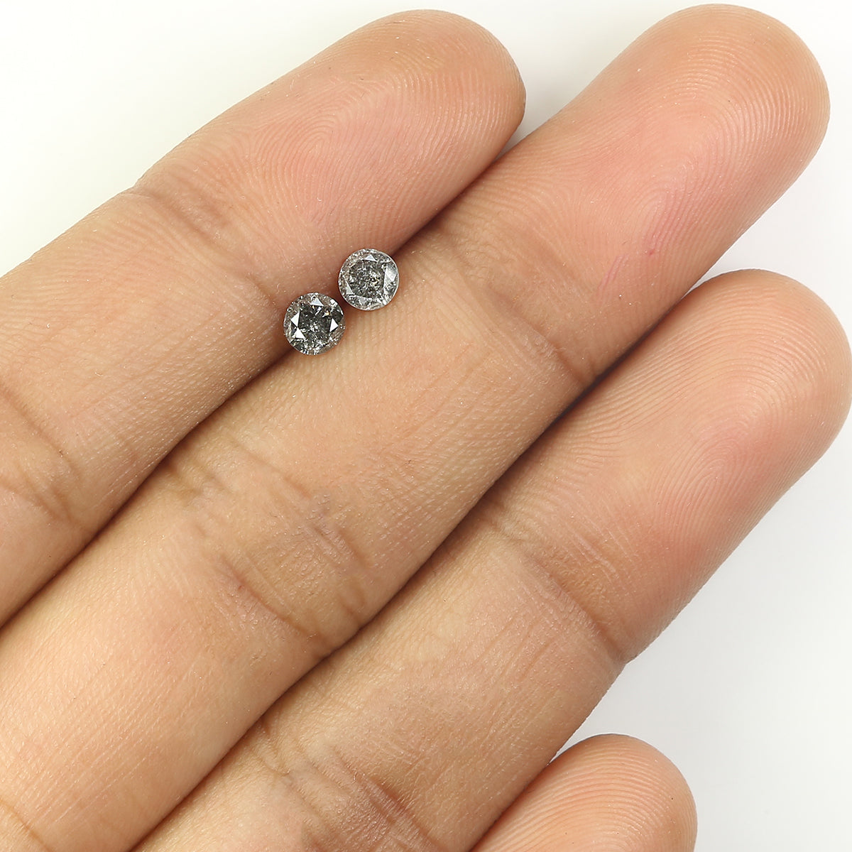 0.40 CT Natural Loose Round Cut Pair Diamond Salt And Pepper Round Shape Diamond 3.70 MM Black Grey Color Round Brilliant Cut Diamond QL1062