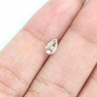 Natural Loose Pear Grey Yellow Color Diamond 0.39 CT 6.10 MM Pear Shape Rose Cut Diamond L7423