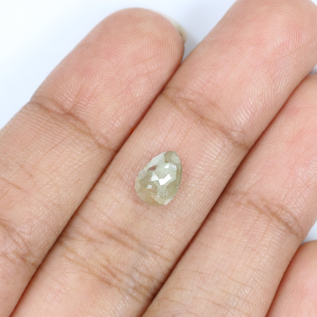 1.30 CT Natural Loose Pear Shape Diamond White Color Pear Cut Diamond 7.75 MM Natural Loose Grey Color Diamond Pear Rose Cut Diamond LQ5119