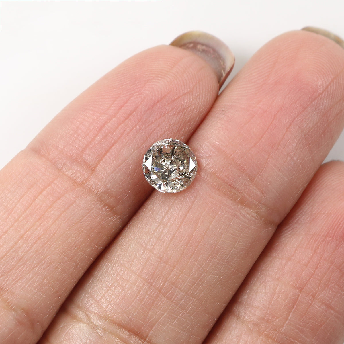 0.84 CT Natural Loose Round Shape Diamond Salt And Pepper Round Diamond 5.90 MM Natural Black Grey Color Round Brilliant Cut Diamond LQ8750