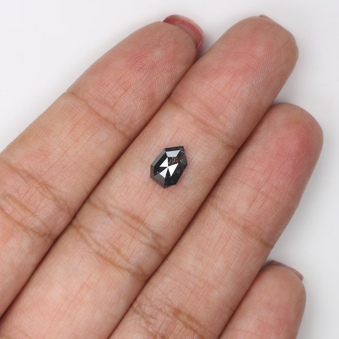0.86 CT Natural Loose Antique Shape Diamond Salt And Pepper Antique Diamond 7.40 MM Natural Black Grey Color Antique Rose Cut Diamond KQ649