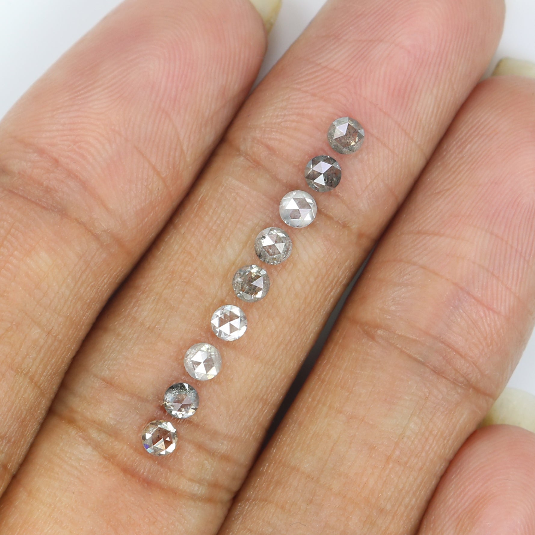 1.02 Ct Natural Loose Round Rose Cut Diamond Salt And Pepper Round Diamond 2.75 MM Natural Black Grey Color Round Rose Cut Diamond LQ2773
