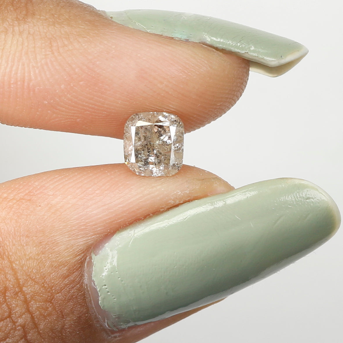 1.01 Ct Natural Loose Cushion Shape Diamond Green Color Cushion Cut Diamond 5.60 MM Natural Green Color Cushion Brilliant Cut Diamond LQ5953