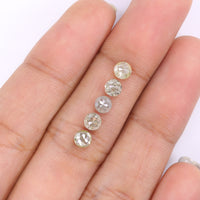 Natural Loose Rose Cut Yellow Grey Diamond Color 1.58 CT 3.90 MM Round Rose Cut Shape Diamond L9886