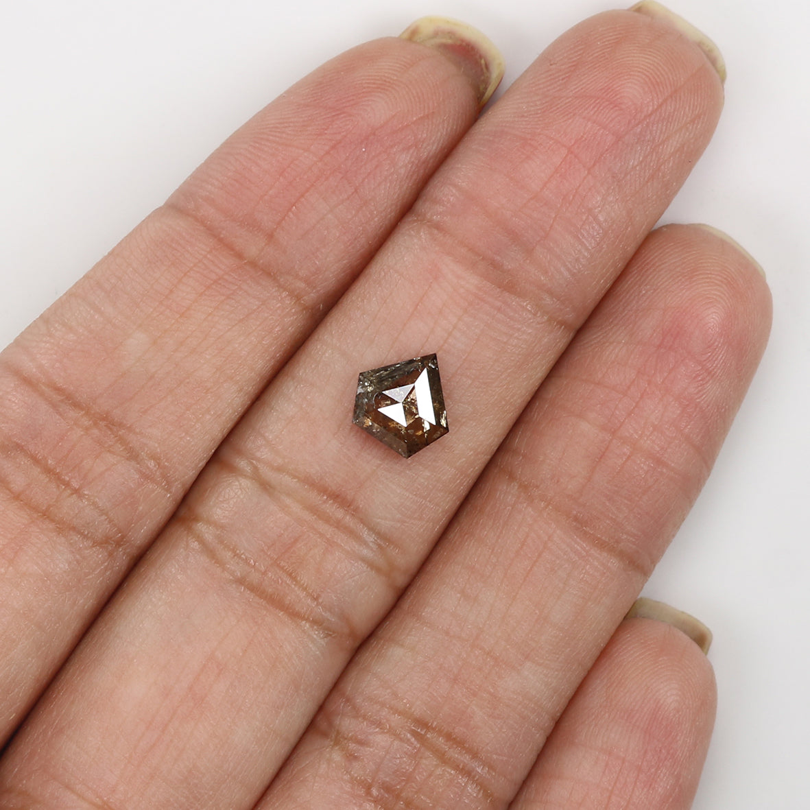 0.84 CT Natural Loose Shield Diamond Brown Color Diamond Natural Loose Diamond 6.90 MM Shield Rose Cut Diamond Shield Shape Diamond LQ7387