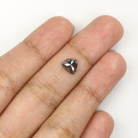 Natural Loose Triangle Salt And Pepper Diamond Black Grey Color 0.95 CT 6.80 MM Triangle Shape Rose Cut Diamond L8373