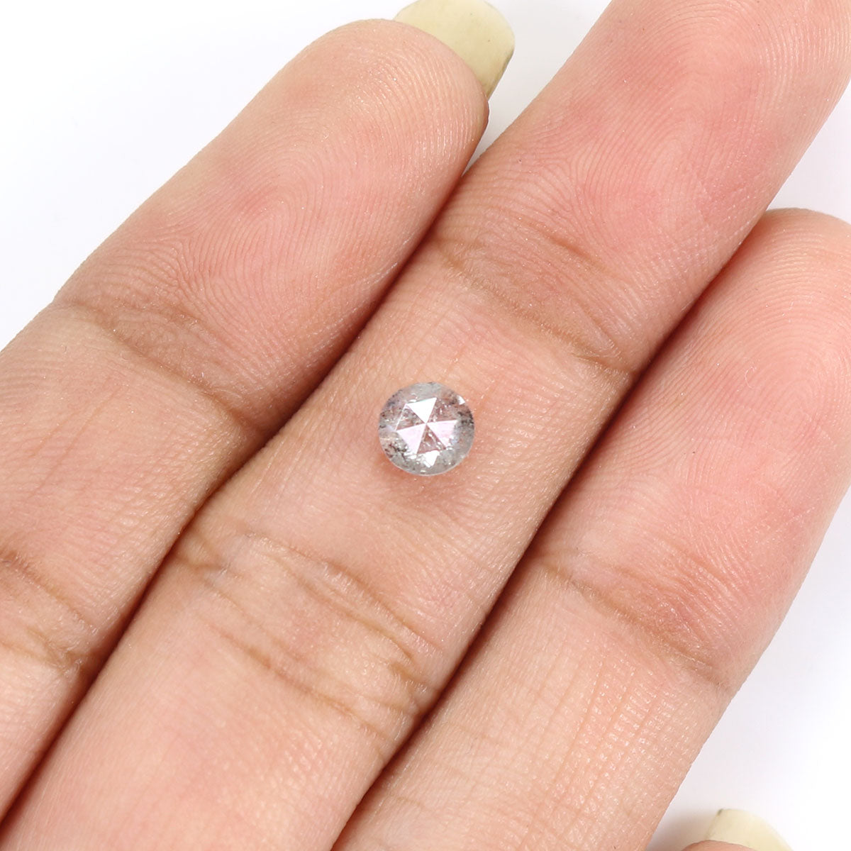 0.45 CT Natural Loose Round Rose Cut Diamond Salt And Pepper Round Shape Diamond 4.75 MM Natural Black Grey Round Rose Cut Diamond KQ2064