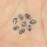 Natural Loose Marquise Salt And Pepper Diamond Black Grey Color 1.07 CT 4.09 MM Marquise Shape Rose Cut Diamond KDL2668