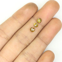 Natural Loose Round Rose Cut Yellow Brown Color Diamond 1.06 CT 3.95 MM Round Rose Cut Diamond L1039