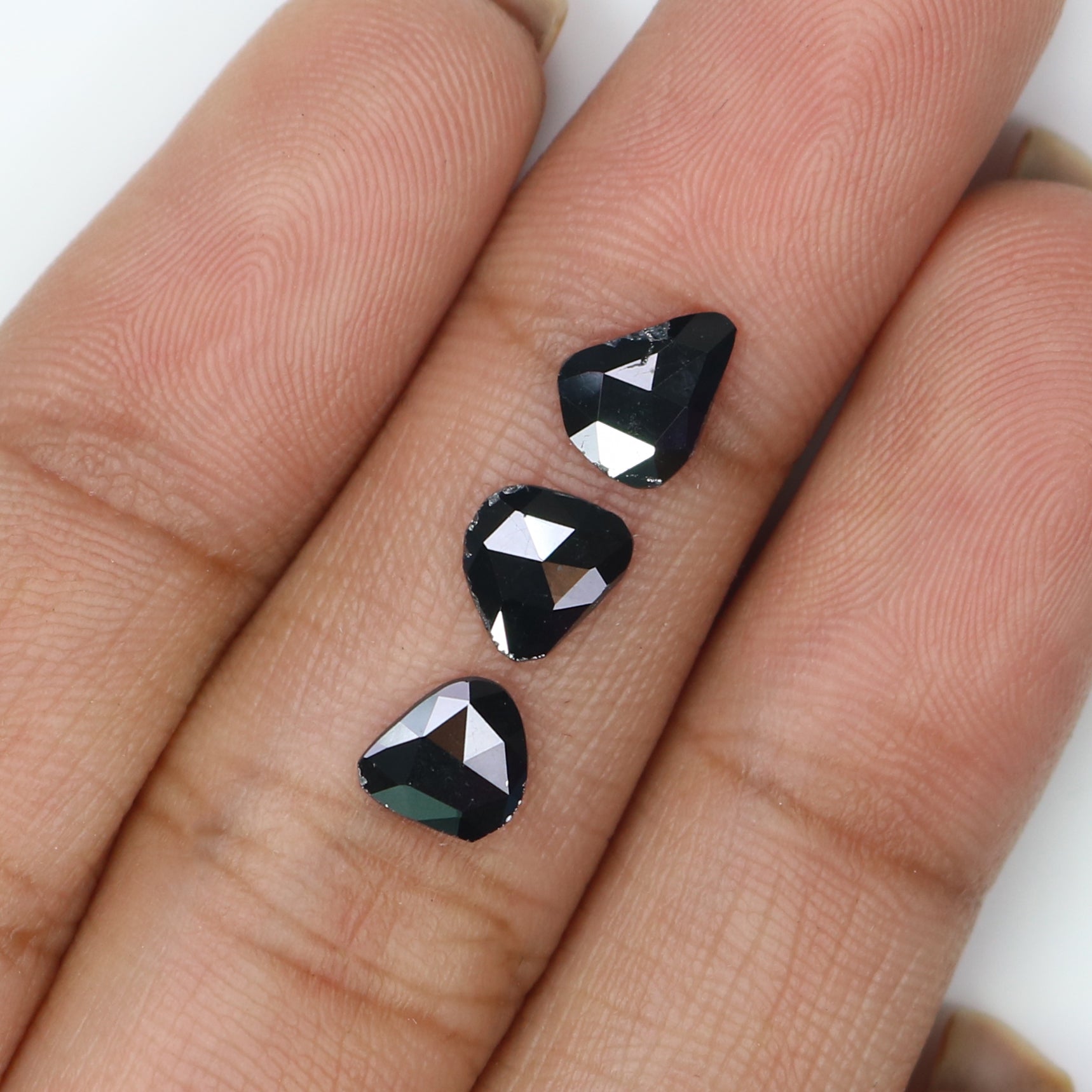 1.05 CT Natural Loose Slice Shape Diamond Black Color Slice Cut Diamond 6.85 MM Natural Loose Black Color Slice Rose Cut Diamond KQ2628