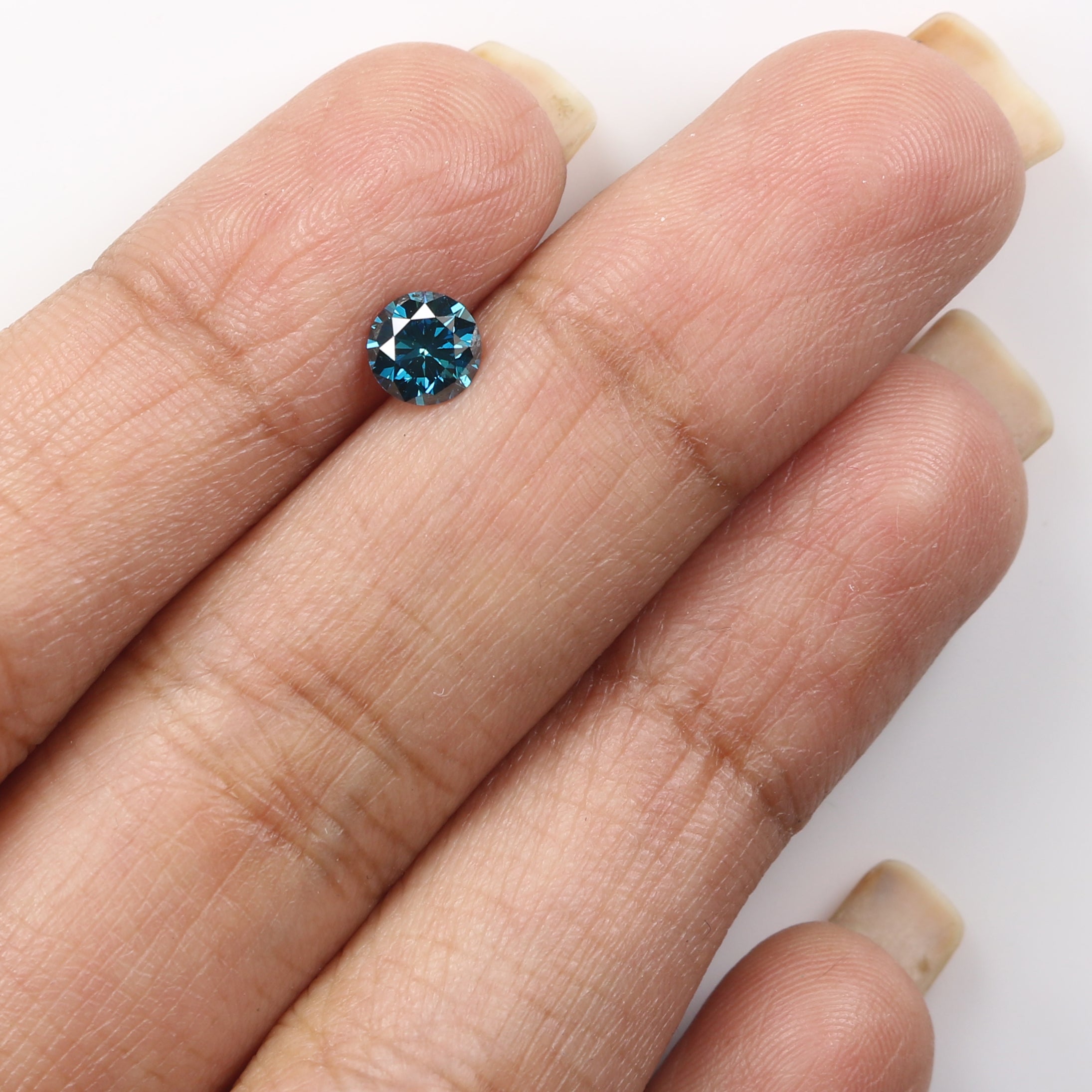 0.56 Ct Natural Loose Round Shape Diamond Blue Color Round Cut Diamond 5.20 MM Natural Loose Diamond Round Brilliant Cut Diamond QL1793