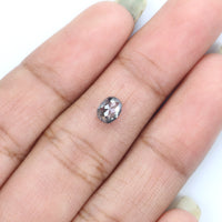 Natural Loose Oval Salt And Pepper Diamond Black Grey Color 0.55 CT 5.45 MM Oval Shape Rose Cut Diamond L2341