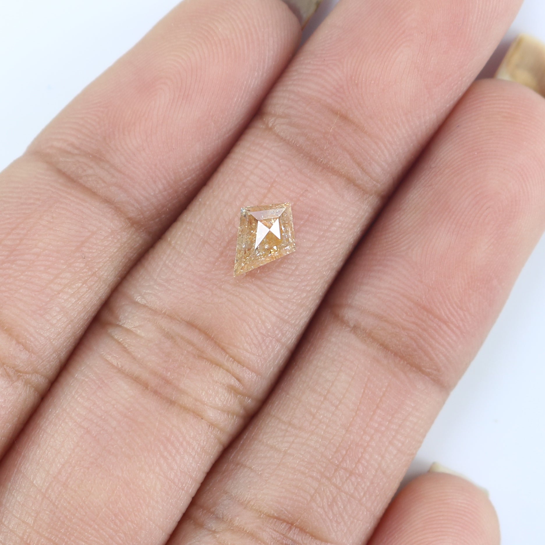 0.58 CT Natural Loose Kite Shape Diamond Brown Color Kite Shape Diamond 7.45 MM Natural Diamond Light Brown Kite Rose Cut Diamond QK2590