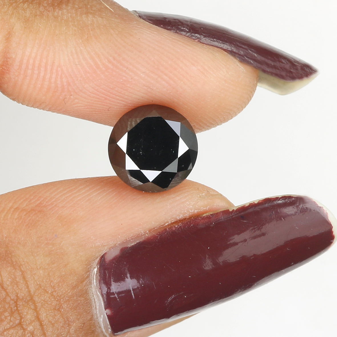 2.98 Ct Natural Loose Round Shape Diamond Black Color Round Cut Diamond 8.15 MM Natural Black Diamond Round Brilliant Cut Diamond LQ407