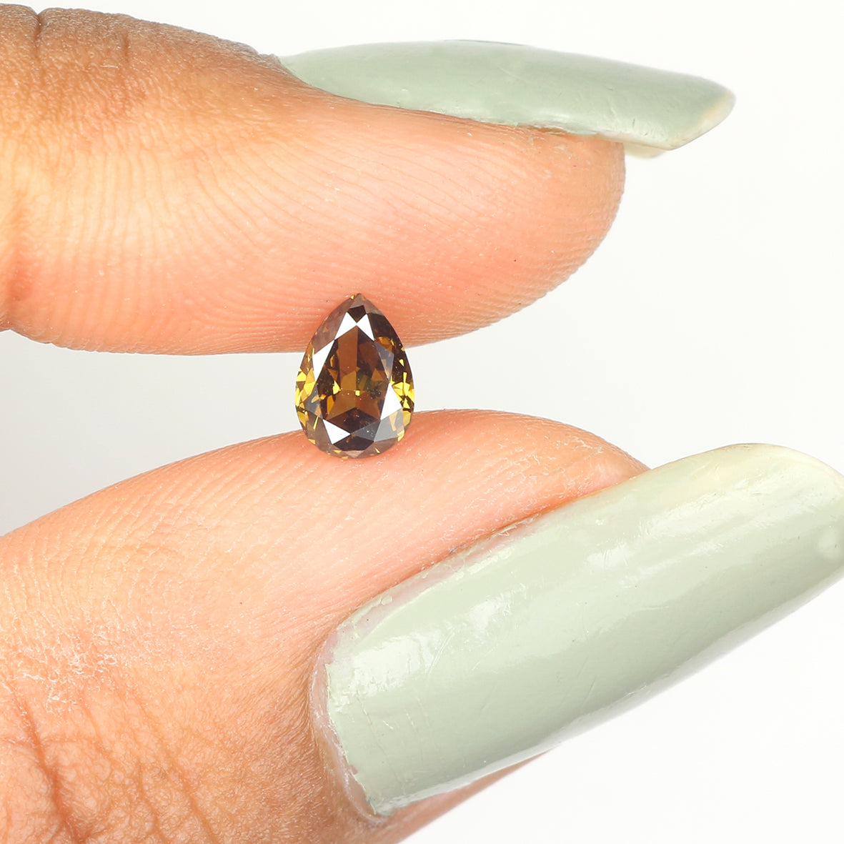 0.46 CT Natural Loose Diamond, Pear Diamond, Green Diamond, Yellow Diamond, Rustic Diamond, Pear Cut Diamond, Fancy Color Diamond L5190