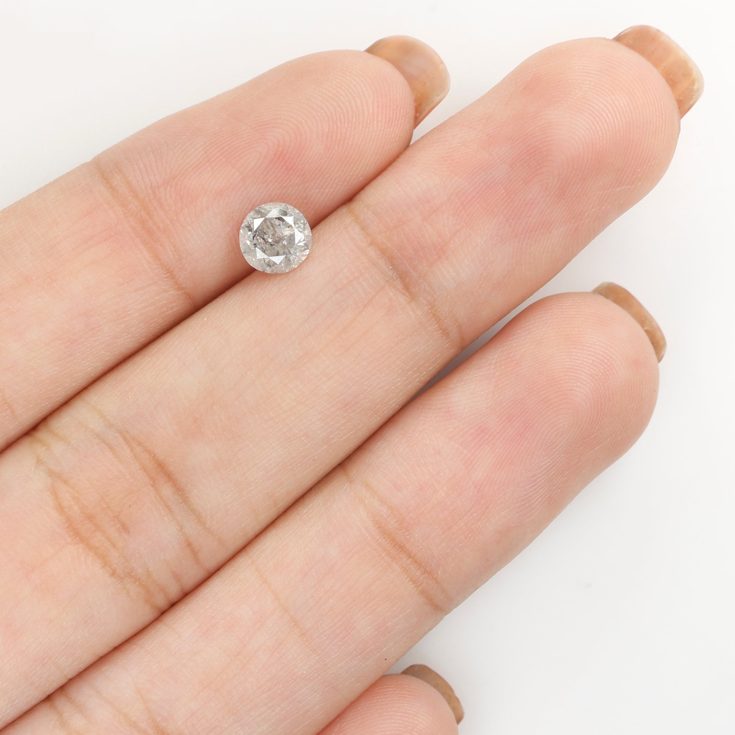 0.63 Ct Natural Loose Diamond, Grey Diamond, Round Diamond, Round Brilliant Cut Diamond, Sparkling Diamond, Rustic Diamond L532