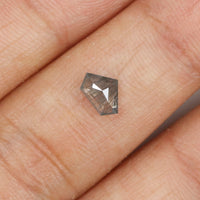 0.50 CT Shield Cut Diamond, Salt And Pepper Diamond, Natural Loose Diamond, Black Diamond, Grey Diamond, Antique Rose Cut Diamond KDL192