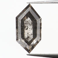 0.61 CT Natural Loose Diamond Hexagon Black Grey Salt And Pepper Color 7.64 MM KDL9458