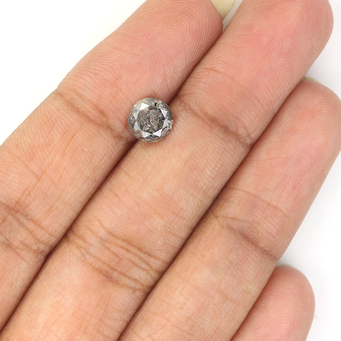 1.13 CT Natural Loose Round Shape Diamond Black Grey Color Round Shape Diamond 6.40 MM Salt And Pepper Round Brilliant Cut Diamond LQ1401