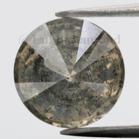 2.43 Ct Natural Loose Diamond Round Yellow Green Salt And Pepper Color I3 Clarity 8.20 MM KDL8553