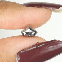 0.72 Ct Natural Loose Diamond, Salt And Pepper Diamond, Shield Cut Diamond, Black Gray Color Diamond, Rose Cut Real Rustic Diamond KDL007