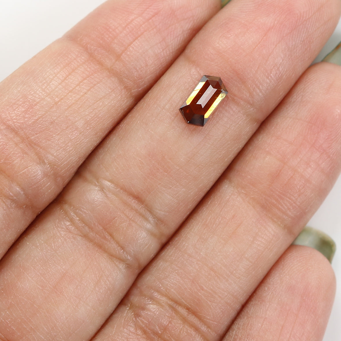 0.76 CT Natural Loose Hexagon Shape Diamond Brown Color Hexagon Shape Diamond 7.40 MM Natural Loose Brown Hexagon Rose Cut Diamond QL1660