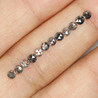 0.91 Ct Natural Loose Diamond, Round Rose Cut Diamond, Black Diamond, Gray Diamond, Salt and Pepper Diamond, Rose Cut Diamond L7993