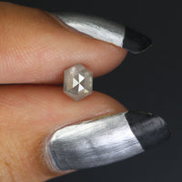 0.46 Ct Natural Loose Diamond, Hexagon Diamond, Grey Diamond, Hexagon Cut Diamond, Polished Diamond, Rose Cut Diamond Rustic Diamond KDL9681